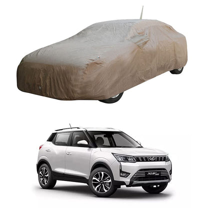 Oshotto Brown 100% Waterproof Car Body Cover with Mirror Pockets For Mahindra Xuv 300(with Antenna Pocket)