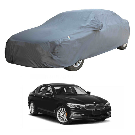 Oshotto Dark Grey 100% Anti Reflective, dustproof and Water Proof Car Body Cover with Mirror Pockets For BMW 5 Series