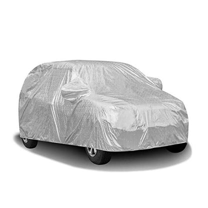 Oshotto Spyro Silver Anti Reflective, dustproof and Water Proof Car Body Cover with Mirror Pockets For Maruti Suzuki Brezza