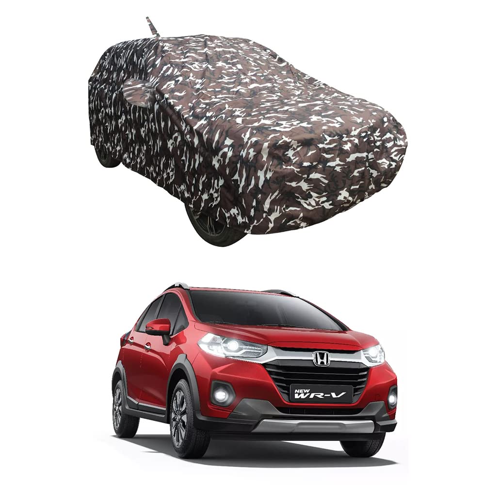 Oshotto Ranger Design Made of 100% Waterproof Fabric Multicolor Car Body Cover with Mirror Pockets For Honda WR-V(with Antenna Pocket)