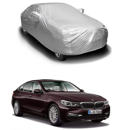 Oshotto Spyro Silver Anti Reflective, dustProof Silver and Water Proof Silver Car Body Cover with Mirror Pockets For BMW 6GT