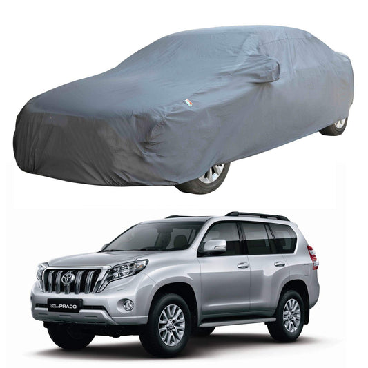 Oshotto Dark Grey 100% Anti Reflective, dustproof and Water Proof Car Body Cover with Mirror Pockets For Toyota Land Cruiser Prado