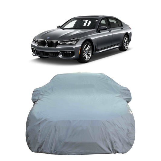 Oshotto Dark Grey 100% Anti Reflective, dustproof and Water Proof Car Body Cover with Mirror Pockets For BMW 7 Series