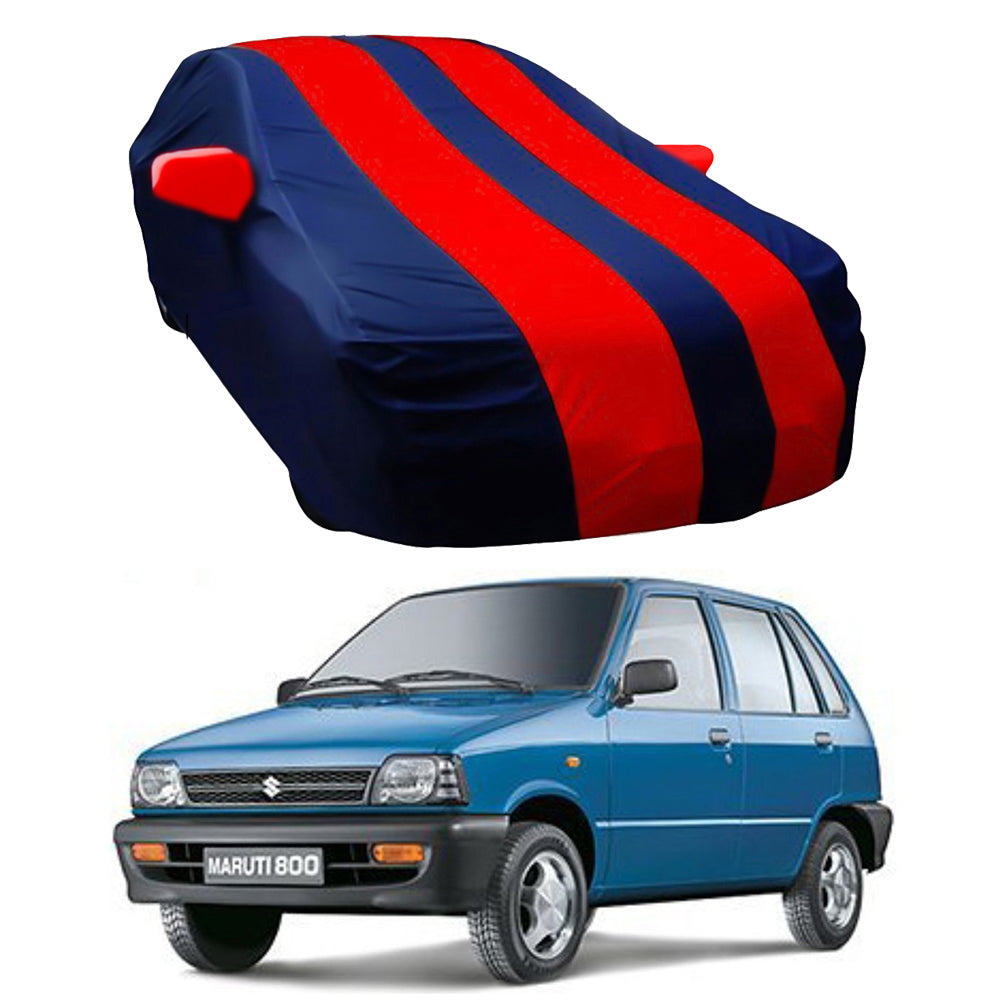 Oshotto Taffeta Car Body Cover with Mirror Pocket For Maruti Suzuki 800 (Red, Blue)