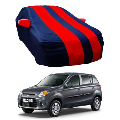 Oshotto Taffeta Car Body Cover with Mirror Pocket For Maruti Suzuki Alto 800 (Red, Blue)