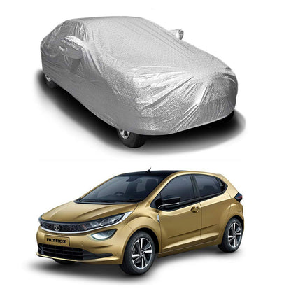 Oshotto Spyro Silver Anti Reflective, dustproof and Water Proof Car Body Cover with Mirror Pockets For Tata Altroz