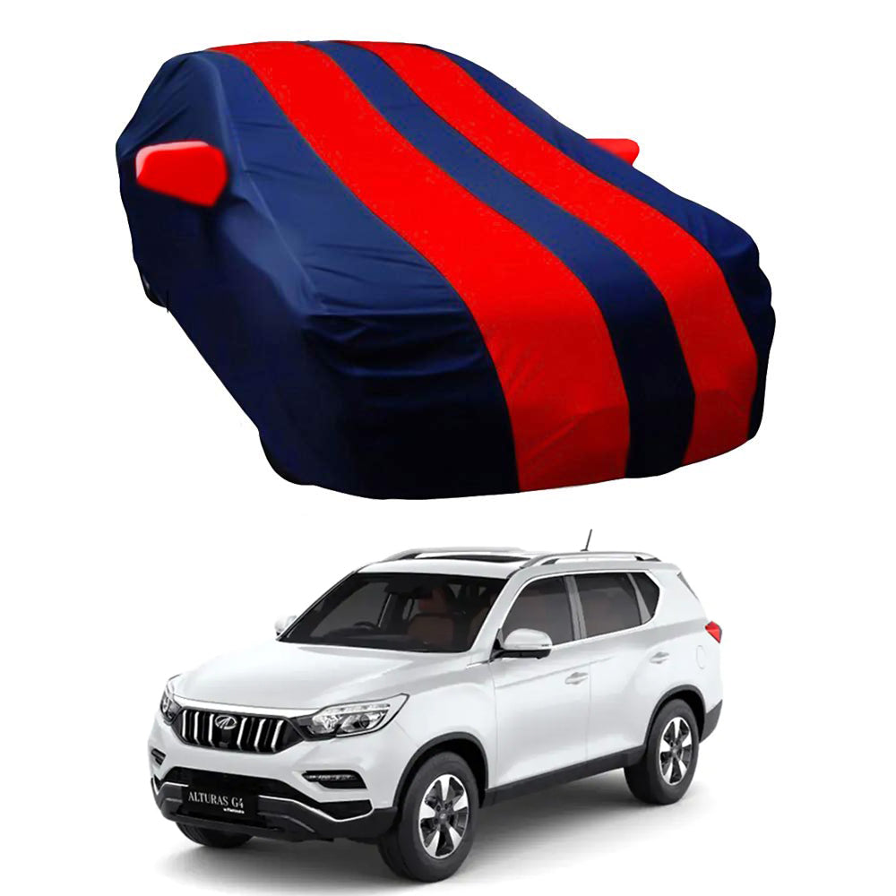 Oshotto Taffeta Car Body Cover with Mirror Pocket For Mahindra Alturas (Red, Blue)