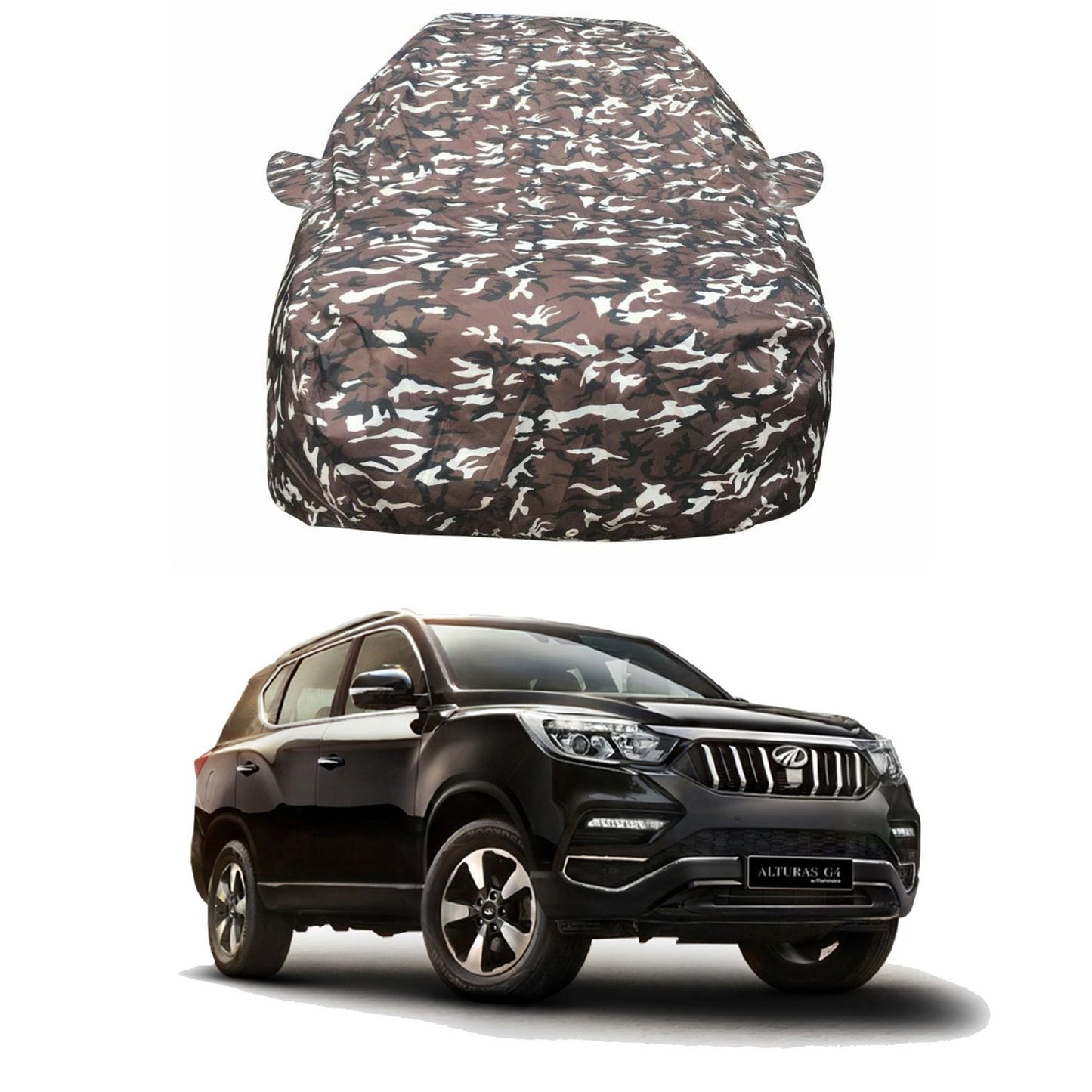 Oshotto Ranger Design Made of 100% Waterproof Fabric Car Body Cover with Mirror Pocket For Mahindra Alturas