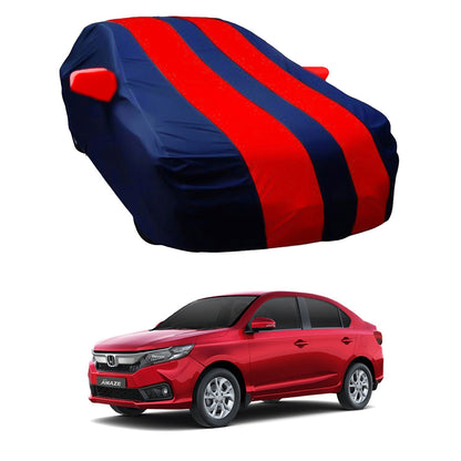 Oshotto Taffeta Car Body Cover with Mirror Pocket For Honda Amaze Old (2013-2017) (Red, Blue)