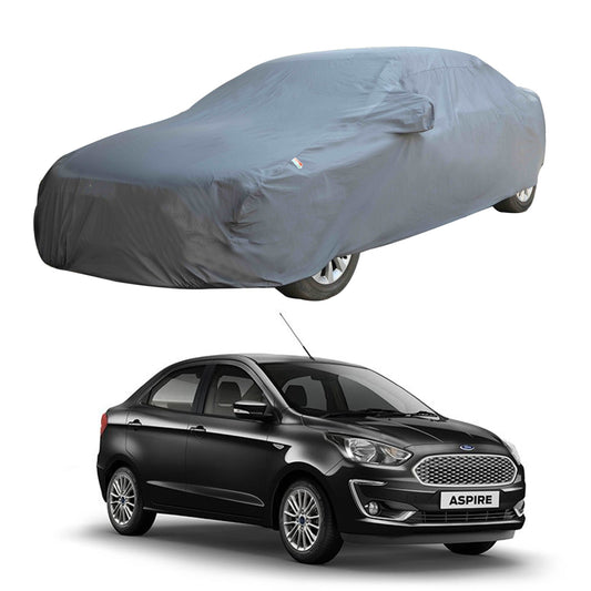 Oshotto Dark Grey 100% Anti Reflective, dustproof and Water Proof Car Body Cover with Mirror Pockets For Ford Aspire