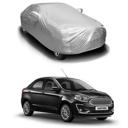 Oshotto Spyro Silver Anti Reflective, dustproof and Water Proof Car Body Cover with Mirror Pockets For Ford Aspire