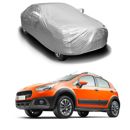 Oshotto Spyro Silver Anti Reflective, dustproof and Water Proof Car Body Cover with Mirror Pockets For Fiat Avventura