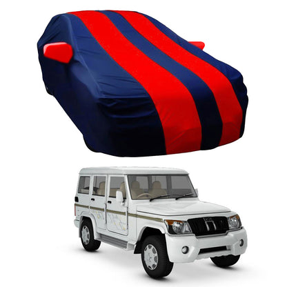 Oshotto Taffeta Car Body Cover with Mirror Pocket For Mahindra Bolero (Red, Blue)