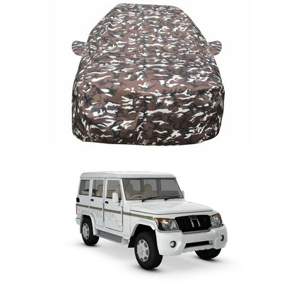 Oshotto Ranger Design Made of 100% Waterproof Fabric Car Body Cover with Mirror Pockets For Mahindra Bolero