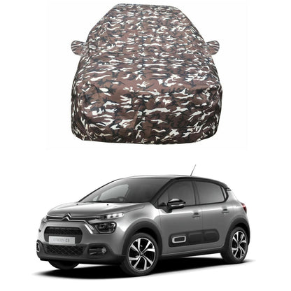 Oshotto Ranger Design Made of 100% Waterproof Fabric Multicolor Car Body Cover with Mirror Pockets For Citroen C3