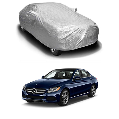 Oshotto Spyro Silver Anti Reflective, dustproof and Water Proof Car Body Cover with Mirror Pockets For Mercedes Benz C-Class 2016-2023