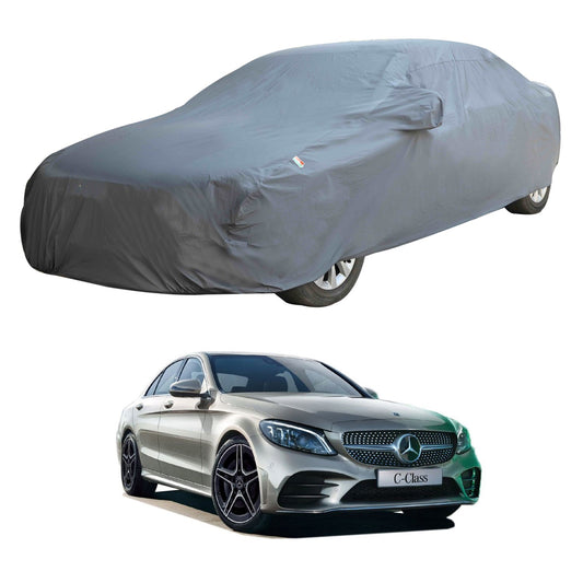 Oshotto Dark Grey 100% Anti Reflective, dustproof and Water Proof Car Body Cover with Mirror Pocket For Mercedes Benz C-Class 2010-2015