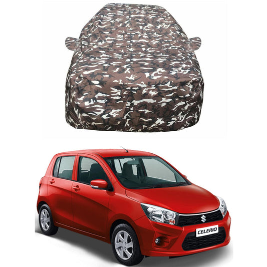 Oshotto Ranger Design Made of 100% Waterproof Fabric Multicolor Car Body Cover with Mirror Pockets For Maruti Suzuki Celerio