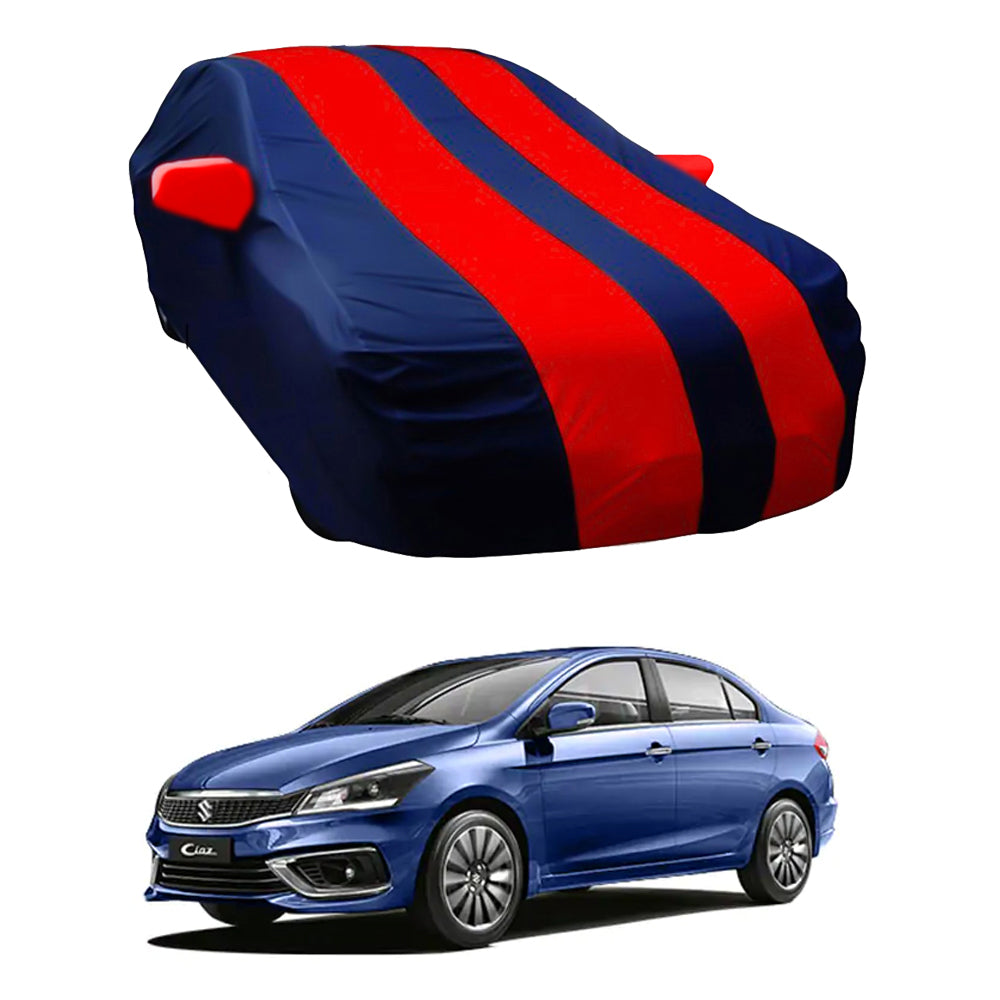 Oshotto Taffeta Car Body Cover with Mirror Pocket For Maruti Suzuki Ciaz (Red, Blue)