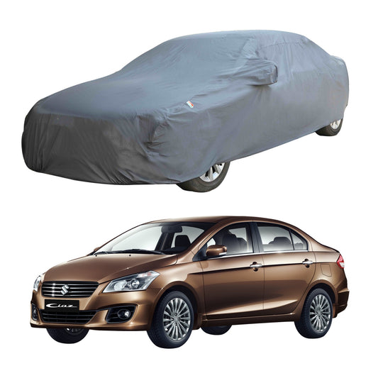 Oshotto Dark Grey 100% Anti Reflective, dustproof and Water Proof Car Body Cover with Mirror Pockets For Maruti Suzuki Ciaz