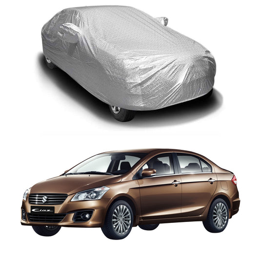 Oshotto Spyro Silver Anti Reflective, dustproof and Water Proof Car Body Cover with Mirror Pockets For Maruti Suzuki Ciaz