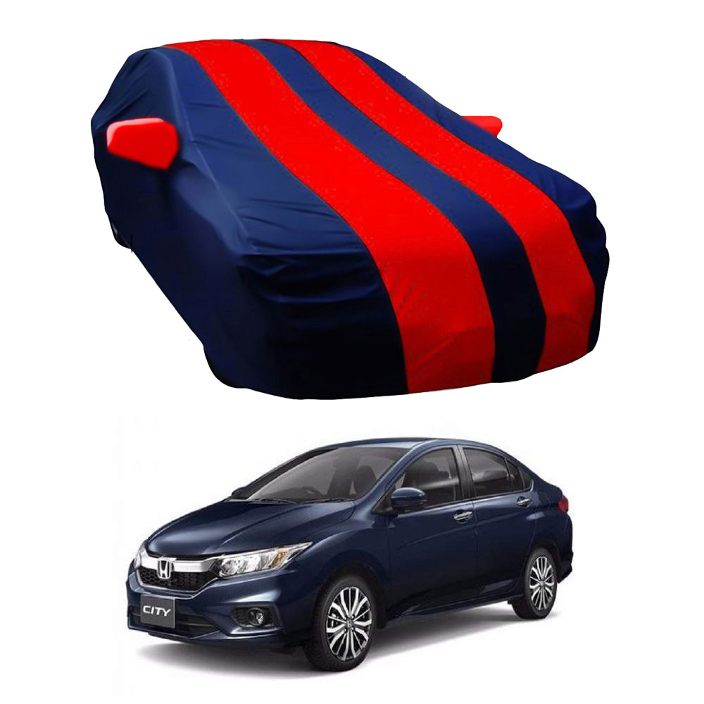 Oshotto Taffeta Car Body Cover with Mirror Pocket For Honda City (Red, Blue)