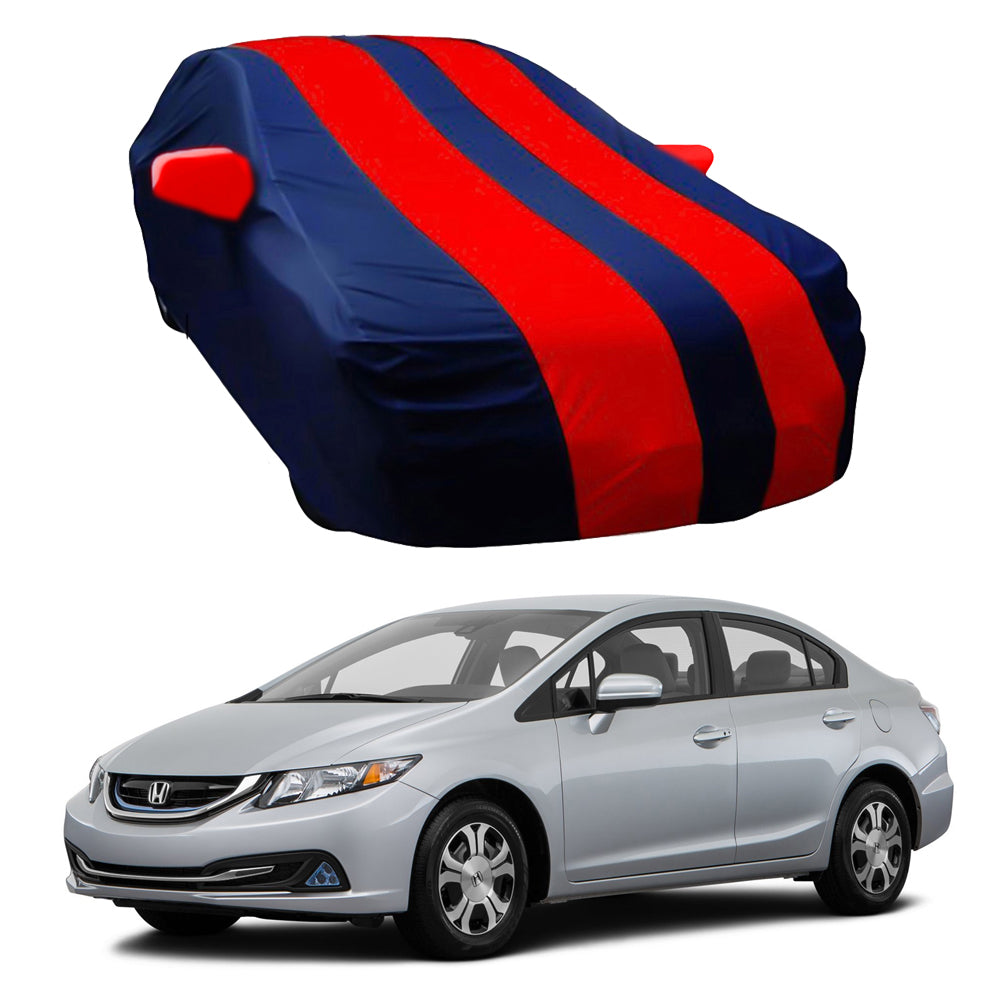 Oshotto Taffeta Car Body Cover with Mirror Pocket For Honda Civic (Red, Blue)