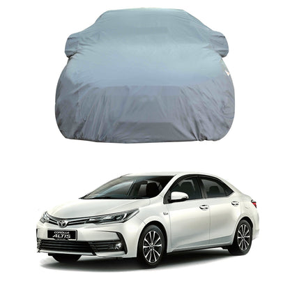 Oshotto Dark Grey 100% Anti Reflective, dustproof and Water Proof Car Body Cover with Mirror Pocket For Toyota Corolla Altis