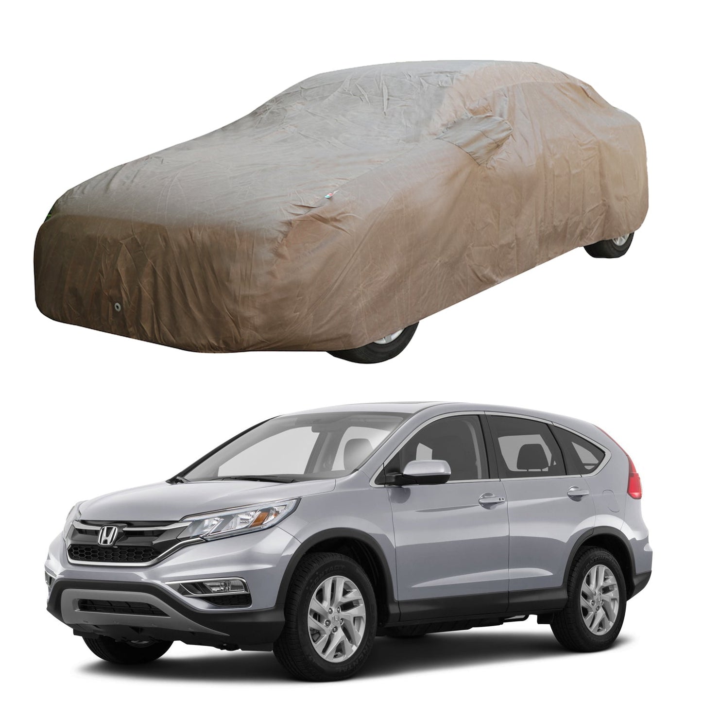 Oshotto Brown 100% Waterproof Car Body Cover with Mirror Pockets For Honda CRV