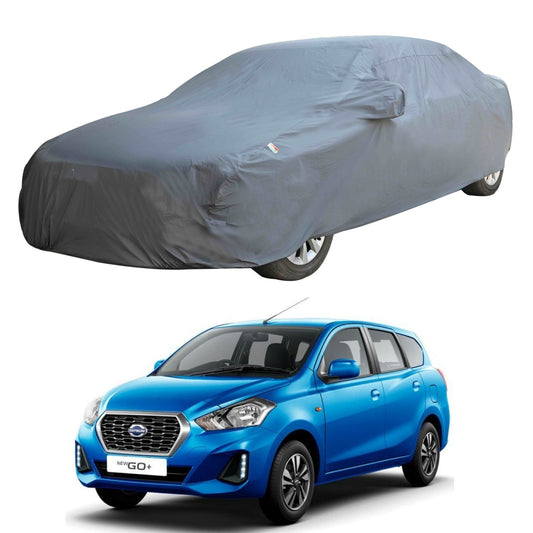 Oshotto Dark Grey 100% Anti Reflective, dustproof and Water Proof Car Body Cover with Mirror Pocket For Datsun Go Plus