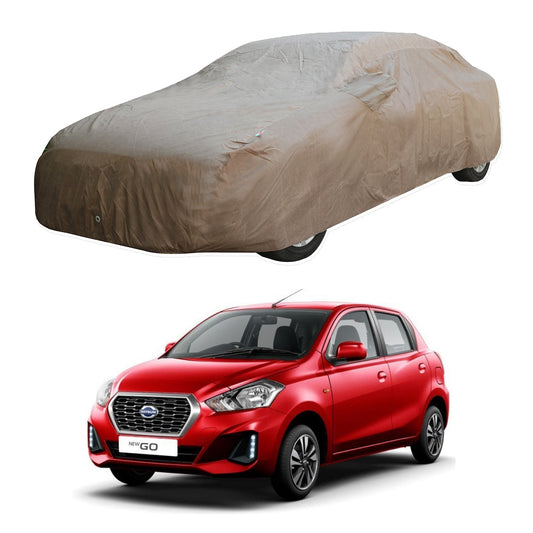 Oshotto Brown 100% Waterproof Car Body Cover with Mirror Pockets For Datsun GO/Redi Go