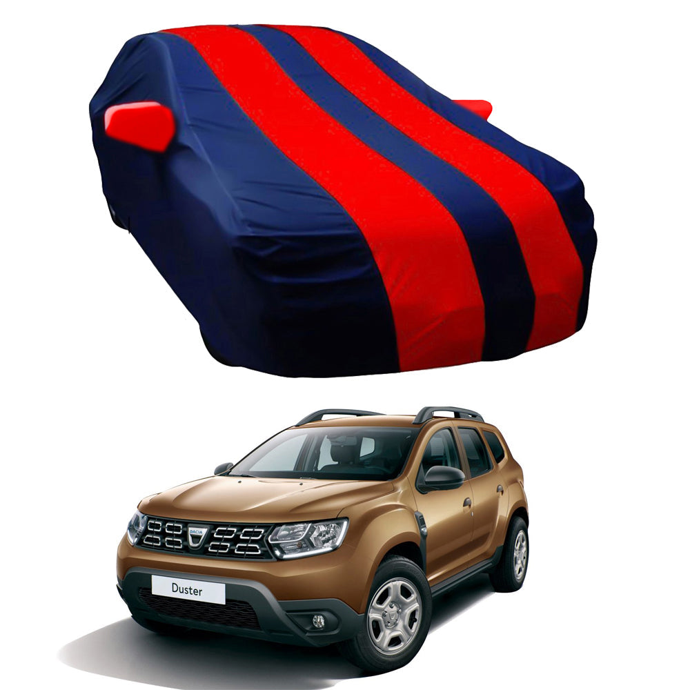 Oshotto Taffeta Car Body Cover with Mirror Pocket For Renault Duster (Red, Blue)