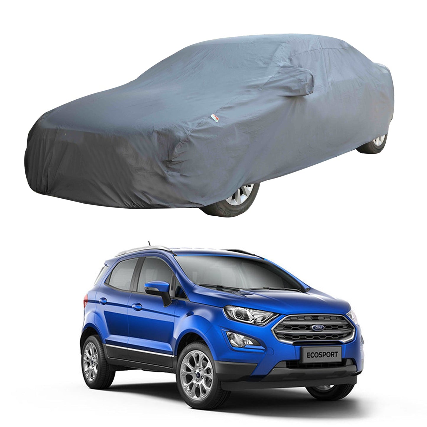 Oshotto Dark Grey 100% Anti Reflective, dustproof and Water Proof Car Body Cover with Mirror Pockets For Ford Ecosports