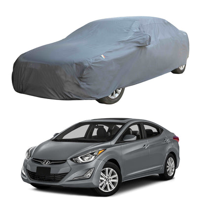 Oshotto Dark Grey 100% Anti Reflective, dustproof and Water Proof Car Body Cover with Mirror Pockets For Hyundai Elantra