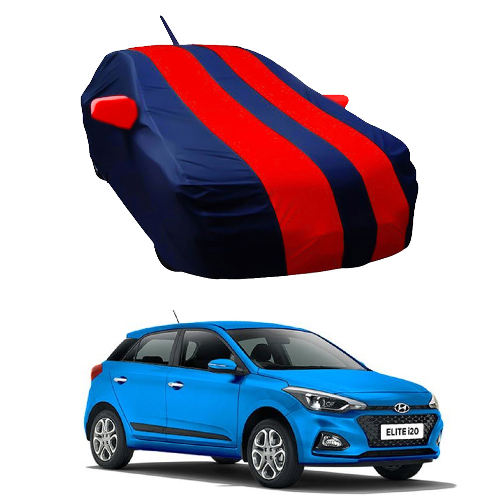 Oshotto Taffeta Car Body Cover with Mirror and Antenna Pocket For Hyundai i20 Elite 2014-2023 (Red, Blue)