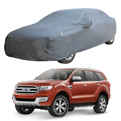 Oshotto Dark Grey 100% Anti Reflective, dustproof and Water Proof Car Body Cover with Mirror Pockets For Ford Endeavour