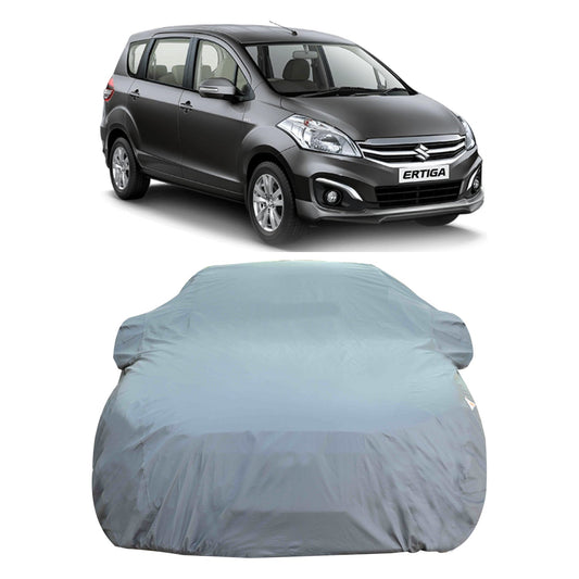 Oshotto Dark Grey 100% Anti Reflective, dustproof and Water Proof Car Body Cover with Mirror Pockets For Maruti Suzuki Ertiga 2018-2023