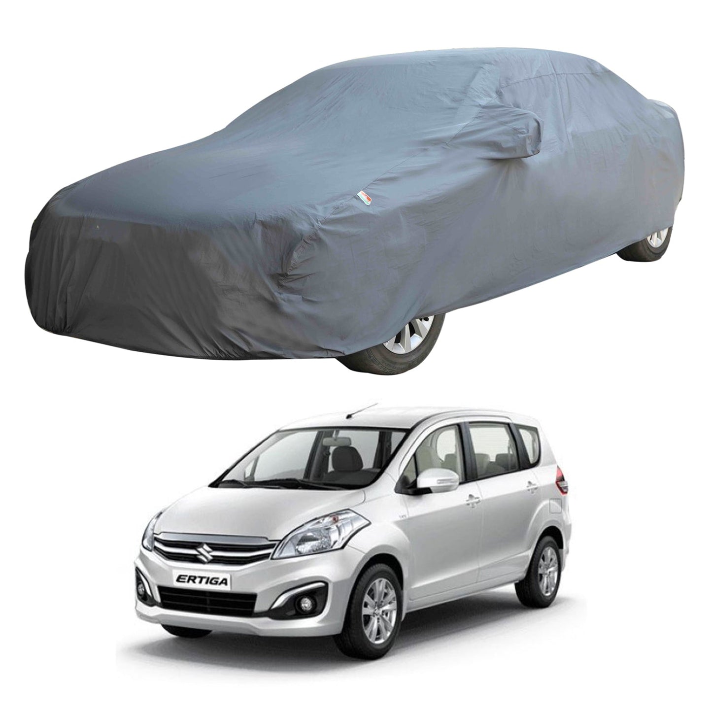 Oshotto Dark Grey 100% Anti Reflective, dustproof and Water Proof Car Body Cover with Mirror Pockets For Maruti Suzuki Ertiga 2012-2018