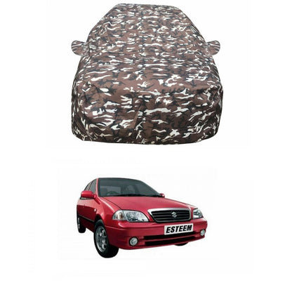 Oshotto Ranger Design Made of 100% Waterproof Fabric Car Body Cover with Mirror Pocket For Maruti Suzuki Esteem