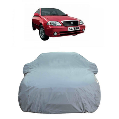 Oshotto Dark Grey 100% Anti Reflective, dustproof and Water Proof Car Body Cover with Mirror Pocket For Maruti Suzuki Esteem