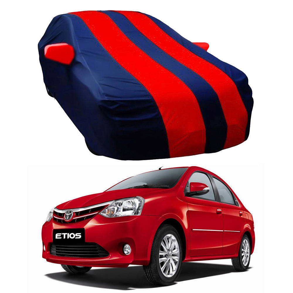 Oshotto Taffeta Car Body Cover with Mirror Pocket For Toyota Etios (Red, Blue)