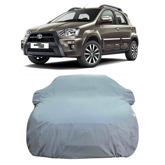 Oshotto Dark Grey 100% Anti Reflective, dustproof and Water Proof Car Body Cover with Mirror Pocket For Toyota Etios Cross