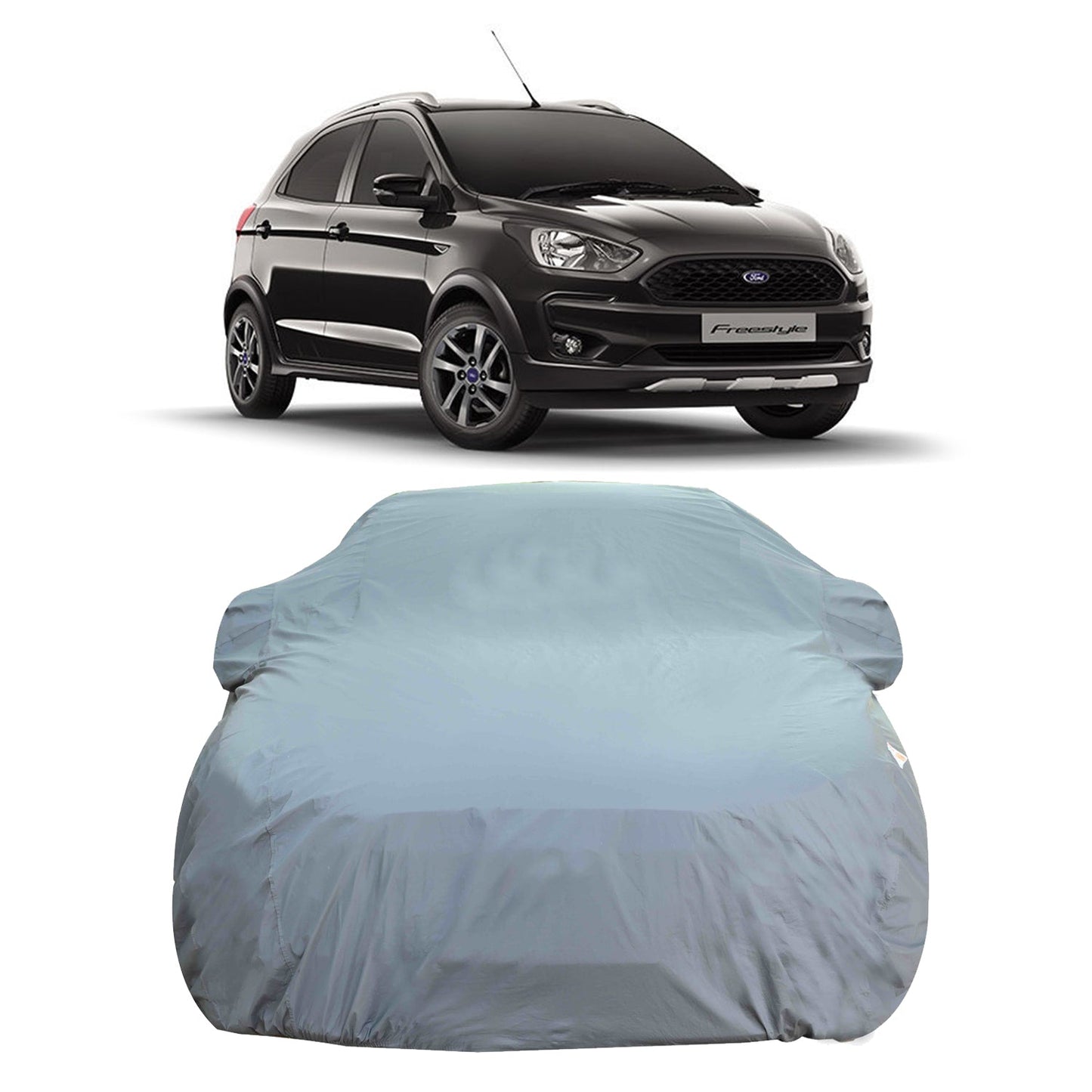 Oshotto Dark Grey 100% Anti Reflective, dustproof and Water Proof Car Body Cover with Mirror Pockets For Ford Freestyle