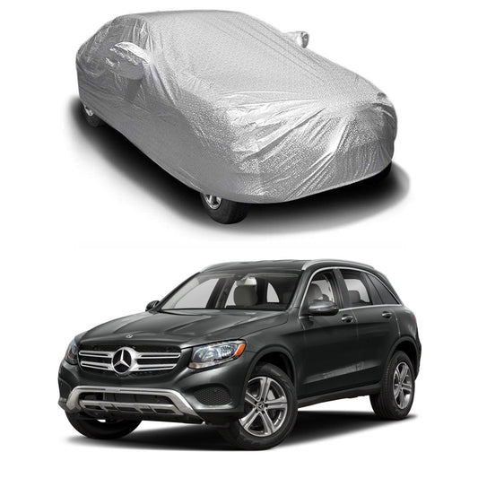 Oshotto Spyro Silver Anti Reflective, dustproof and Water Proof Car Body Cover with Mirror Pockets For Mercedes Benz GLC