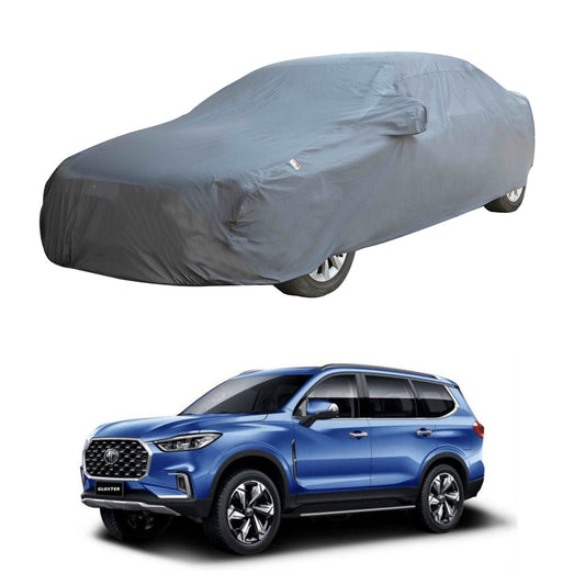 Oshotto Dark Grey 100% Anti Reflective, dustproof and Water Proof Car Body Cover with Mirror Pockets For MG Gloster