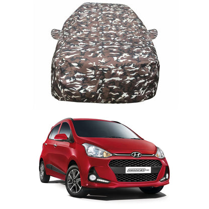Oshotto Ranger Design Made of 100% Waterproof Fabric Multicolor Car Body Cover with Mirror Pockets For Hyundai i10 Grand