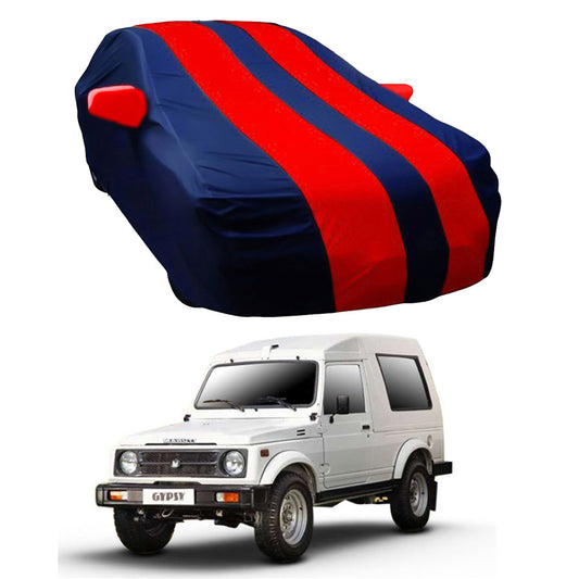 Oshotto Taffeta Car Body Cover with Mirror Pocket For Maruti Suzuki Gypsy (Red, Blue)