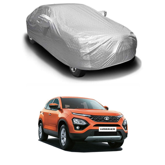 Oshotto Spyro Silver Anti Reflective, dustproof and Water Proof Car Body Cover with Mirror Pockets For Tata Harrier