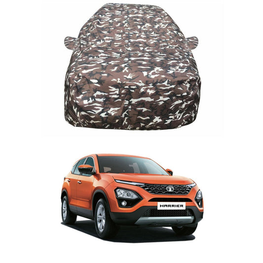 Oshotto Ranger Design Made of 100% Waterproof Fabric Multicolor Car Body Cover with Mirror Pockets For Tata Harrier