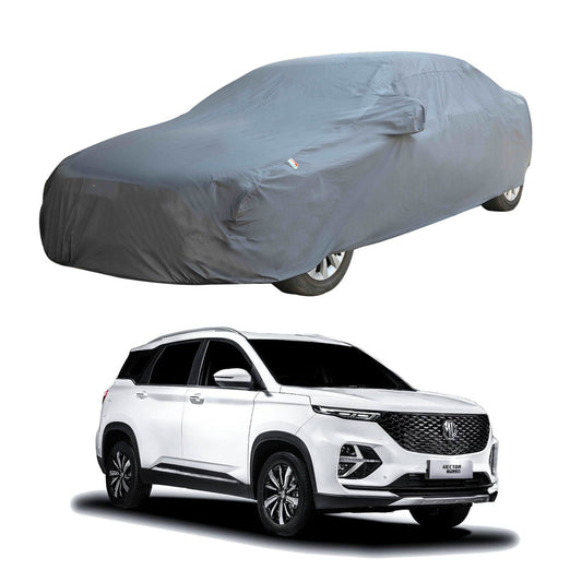 Oshotto Dark Grey 100% Anti Reflective, dustproof and Water Proof Car Body Cover with Mirror Pockets For MG Hector Plus